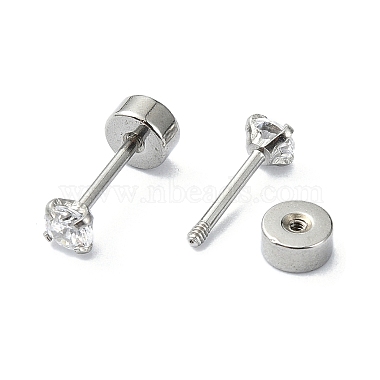 304 Stainless Steel Crystal Rhinestone Ear False Plugs(STAS-C089-04A-P)-2