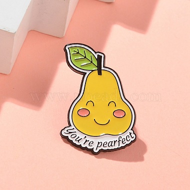 Gold Pear Alloy+Enamel Enamel Pins