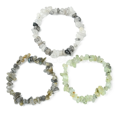 3Pcs 3 Style Natural Mixed Gemstone Chips Beaded Stretch Bracelets Set for Women(BJEW-FZ00004)-2