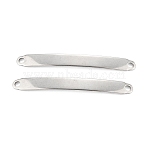 304 Stainless Steel Links Connectors, Bending Rectangle, Stainless Steel Color, 35x5x1mm, Hole: 1.9mm(STAS-B020-12P-01)