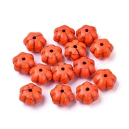 Dyed Synthetic Turquoise Bead Strands, Pumpkin, Orange Red, 12x8mm, Hole: 1mm, about 868pcs/1000g(G-M148-02-A)