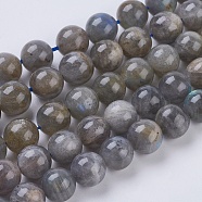 Natural Labradorite Beads Strands,  Round, 10mm, Hole: 1mm(X-G-G212-10mm-23)