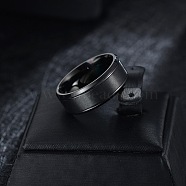 Titanium Steel Finger Rings for Men, Black, 8mm, US Size 11 1/4(20.7mm)(WG1765E-07)