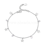 S925 Silver Zircon Star Bracelet Halloween Daily Fashion Accessory, 6-1/4 inch(16cm)(NJ7676)