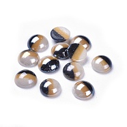 Opaque Glass Cabochons, Stripe Pattern, Tri-color Stripe, Half Round, Colorful, 8x3.5mm(X-GGLA-S038-12H-8mm)