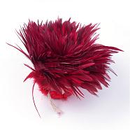 Chicken feather Costume Accessories, Dyed, Red, 35~155x7~35mm, about 750-800pcs/bundle(FIND-Q061-06)