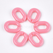 Acrylic Linking Rings, Quick Link Connectors, For Jewelry Chains Making, Oval, Hot Pink, 19x14x4.5mm, Hole: 11x5.5mm, about 680pcs/500g(OACR-S029-54B-05)