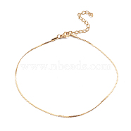 304 Stainless Steel Serpentine Chain Anklets, with Lobster Claw Clasps, Golden, 9-3/8 inch(23.8cm)(AJEW-G024-08G)