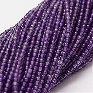 Natural Amethyst Beads Strands, Grade A, Round, 2mm, Hole: 0.5mm, 190pcs/strand, 15.7 inch(G-N0215-03-2mm)