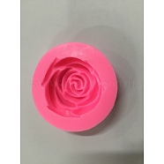 Food Grade Silicone Molds, Fondant Molds, For DIY Cake Decoration, Chocolate, Candy, UV Resin & Epoxy Resin Jewelry Making, Stereoscopic Rose, Hot Pink, 70x23mm(DIY-WH0013-46)
