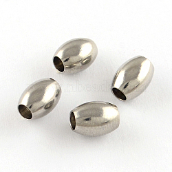 Tarnish Resistant 201 Stainless Steel Beads, Barrel, Stainless Steel Color, 6.5x5x5mm, Hole: 2~2.5mm(STAS-S040-01)