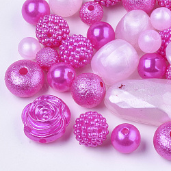 Acrylic Beads, Imitation Pearl Beads/Miracle Beads, Mixed Shape, Mixed Color, 5.5~28x8~17mm, Hole: 1.2~2.8mm(OACR-R073-01)