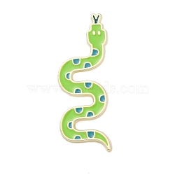 Snake Enamel Pins, Alloy Lapel Pin Backs for Backpack Clothes, Lime Green, 36.5x13mm(PALLOY-D361-04G-01)