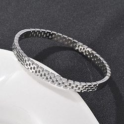 304 Stainless Steel Watch Band Bangles for Women, Stainless Steel Color, Inner Diameter: 2x2-3/8 inch(5x6cm)(BJEW-Z092-03P)