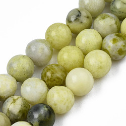 Natural Yellow Mustard Jasper Beads Strands, Round, 6~6.5mm, Hole: 1mm, about 63pcs/strand, 15.5 inch(X-G-Q462-6mm-39)