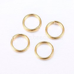 304 Stainless Steel Open Jump Rings, Golden, 20 Gauge, 6x0.8mm, Inner Diameter: 4.5mm(X-STAS-O098-01G-17)