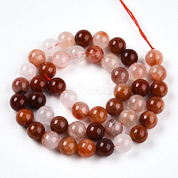 Natural Red Quartz Beads Strands, Round, 8.7x8.6mm, Hole: 0.8mm, about 46pcs/strand, 15.43''(39.2cm)(G-T140-8mm-01)