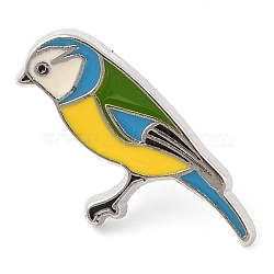 Bird Alloy Enamel Brooches, Parrot, 25.5x12.5mm(JEWB-I035-08P-04)