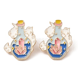 Crystal Enamel Pins, Light Gold Alloy Badge for Backpack Clothes, Bottle, 29x23.5x2mm(JEWB-A012-02B)