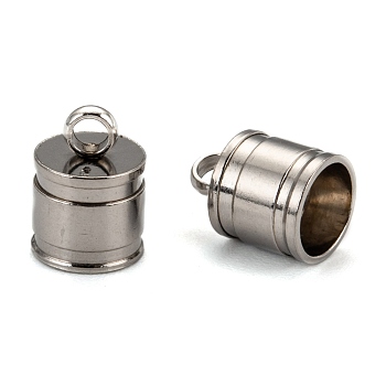Tarnish Resistant 304 Stainless Steel Cord Ends, Stainless Steel Color, 11x7mm, Hole: 3mm, Inner Diameter: 6mm