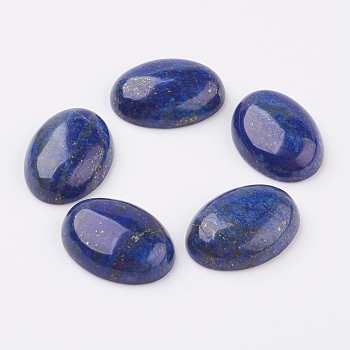 Natural Lapis Lazuli Flat Back Cabochons, Dyed, Oval, 30x22x7~8mm