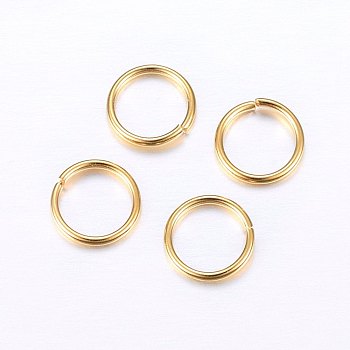 304 Stainless Steel Open Jump Rings, Golden, 20 Gauge, 6x0.8mm, Inner Diameter: 4.5mm