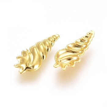 Alloy Cabochons, Nail Art Decoration Accessories, Spiral Shell Shape, Golden, 8x3.5x1mm, about 450~500pcs/bag