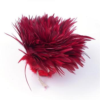 Chicken feather Costume Accessories, Dyed, Red, 35~155x7~35mm, about 750-800pcs/bundle
