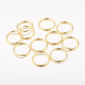 Iron Open Jump Rings, Cadmium Free & Lead Free, Golden, 14x1.2mm, Inner Diameter: 11.6mm