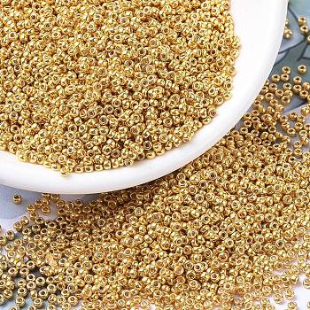 MIYUKI Round Rocailles Beads, Japanese Seed Beads, 11/0, (RR1054) Galvanized Dark Gold, 11/0, 2x1.3mm, Hole: 0.8mm, about 50000pcs/pound