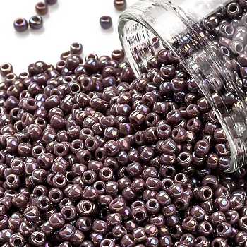 TOHO Round Seed Beads, Japanese Seed Beads, (412) Opaque AB Lavender, 11/0, 2.2mm, Hole: 0.8mm, about 1103pcs/10g