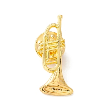 Tuba Alloy Brooch, Musical Instrument Lapel Pin for Backpack Clothes, Golden, 29.5x12x1.5mm, Pin: 1mm