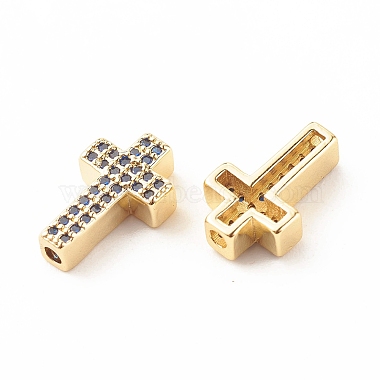 Rack Plating Brass Cubic Zirconia Beads(KK-B051-06G-04)-2