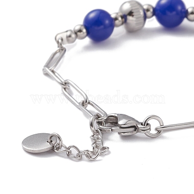 Bracelet rond en perles de pierres mélangées pour fille femme(BJEW-F418-06)-3