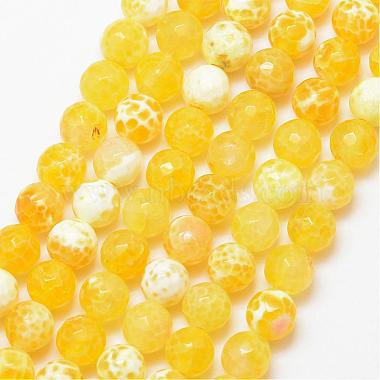 8mm Yellow Round Fire Agate Beads