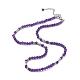 Collier de perles rondes en pierres mélangées naturelles pour fille femmes(NJEW-F287-01)-2