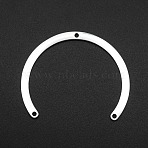 Tarnish Resistant 201 Stainless Steel Chandelier Components Links, Laser Cut, 3 Hole Links, Arched, Stainless Steel Color, 40x33x1mm, Hole: 1.6mm(STAS-R111-LA086)