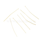 Brass Flat Head Pins, Long-Lasting Plated, Real 18K Gold Plated, 63x0.7mm, Head: 2mm(X-KK-F824-114G-G)
