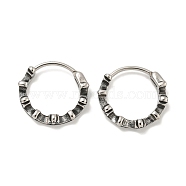 316 Surgical Stainless Steel Hoop Earrings, Ring, Antique Silver, 13.5x3mm(EJEW-D096-12AS-16)