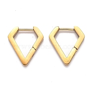 304 Stainless Steel Huggie Hoop Earrings, Diamond Shape, Golden, 17x15.5x3mm, Pin: 1mm(STAS-J033-17B-G)