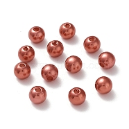 Imitation Pearl Acrylic Beads, Dyed, Round, Indian Red, 6x5.5mm, Hole: 1.5~2mm, about 4500pcs/pound(PL609-28)