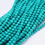 Natural Howlite Round Bead Strands, Dyed & Heated, Medium Turquoise, 6mm, Hole: 1mm, about 70pcs/strand, 15.55 inch(X-TURQ-E022-38B-6mm)