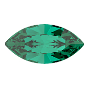 Preciosa&reg MAXIMA Crystal Fancy Stones, Czech Crystal, 435 14 615 Navette(Horse Eye), Dura Foiling, 50730 Emerald, 15x7mm(X-PRC-FG15-50730)