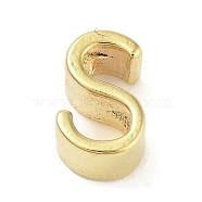 304 Stainless Steel Pendants, Real 24K Gold Plated, Letter S, 7.5x5x4mm, Hole: 1.6mm(STAS-S137-01G-S)