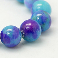 Jade Beads Strands, Natural White Jade, Dyed, Round, Colorful, 10mm, Hole: 1.5mm, about 40pcs/strand, 15.7 inch(G-D264-10mm-XH16)