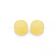 Transparent Acrylic Beads, Dyed, Flat Round, Yellow, 8.5x5.5mm, Hole: 2.5mm, about 1774pcs/500g(MACR-S373-05E-07)