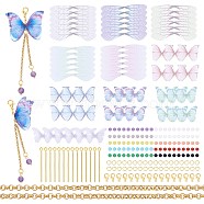 SUNNYCLUE 60Pcs Polyester Fabric Butterfly & Dragonfly Wing, 100Pcs Natural Gemstone Beads, Iron Jump Rings, Brass Eye Pin, Rolo Chains, Zinc Alloy Lobster Claw Clasps, Mixed Color, 6~87x0.7~45mm, hole: 0.6~2mm(DIY-SC0016-79)