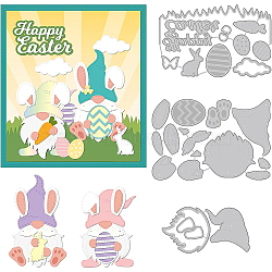 3Pcs 3 Styles Carbon Steel Cutting Dies Stencils, for DIY Scrapbooking, Photo Album, Decorative Embossing Paper Card, Stainless Steel Color, Easter Theme Pattern, 6.3~10.9x11.8~15.9x0.08cm, 1pc/style(DIY-WH0309-700)