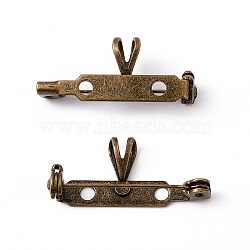 Alloy Pendants/Brooches, Back Bar Pins, Antique Bronze, 11.5x26x6mm, Hole: 2mm, Pin: 0.7mm(FIND-A019-01B-AB)