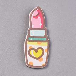 Fridge Magnets Acrylic Decorations, Lipstick, Yellow, 51x19.5x4mm(AJEW-F042-02A)